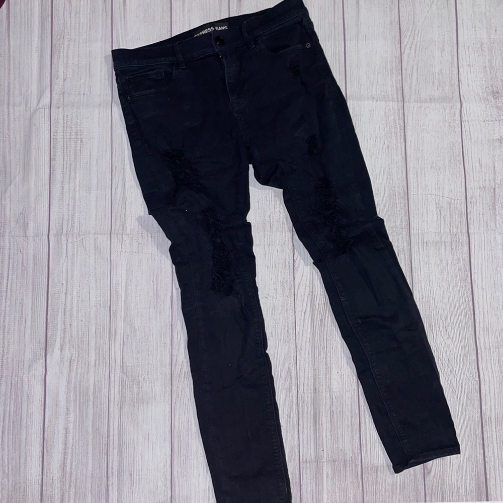Express Mid Rise Distressed Legging Jeans
